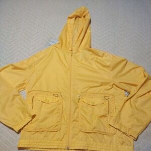 Vintage White Stag Outerwear Coat 90s Windbreaker Hood zip Womens Size Large VTG